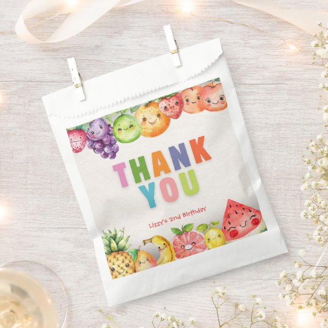 Bolsa De Papel Twotti Frutti Tema de la fruta gracias (Cortado)