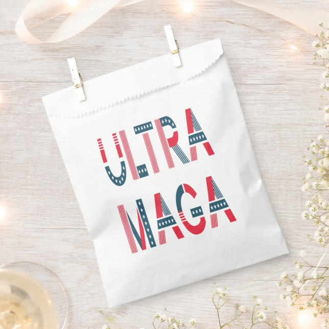 Bolsa De Papel Ultra MAGA Trump Patriótico Republicano Conservado (Cortado)