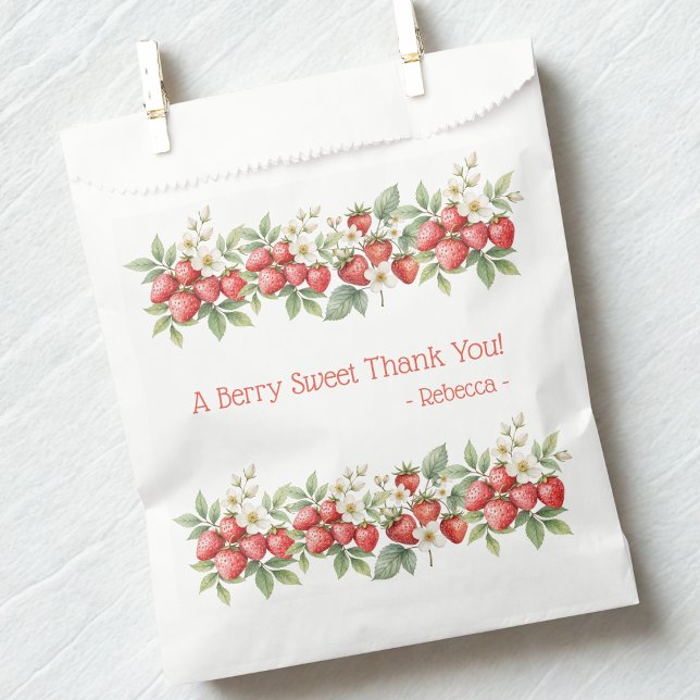 Bolsa De Papel Un agradecimiento dulce a las fresas florecen (Subido por el creador)