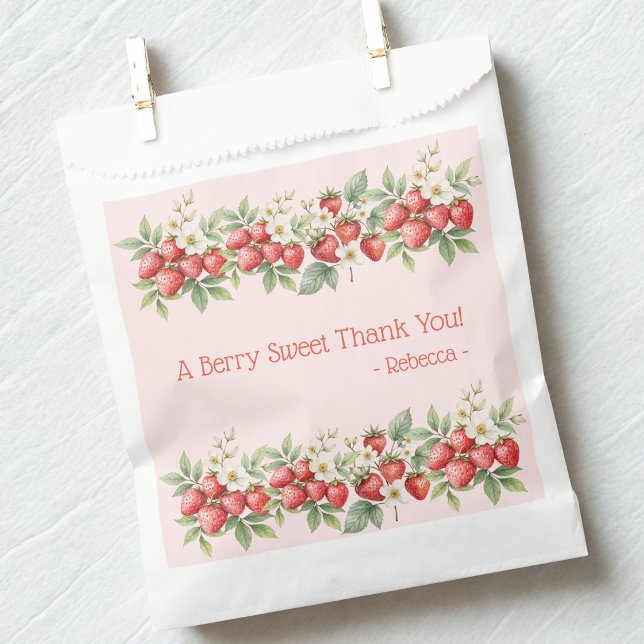 Bolsa De Papel Un agradecimiento dulce a las fresas florecen (Subido por el creador)