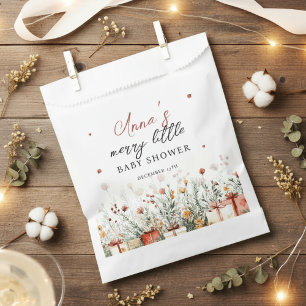 Bolsa De Papel Un alegre baño de bebé floral Navidad