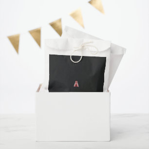 Bolsa De Papel un árbol de navidad rojo y blanco con flores rojas