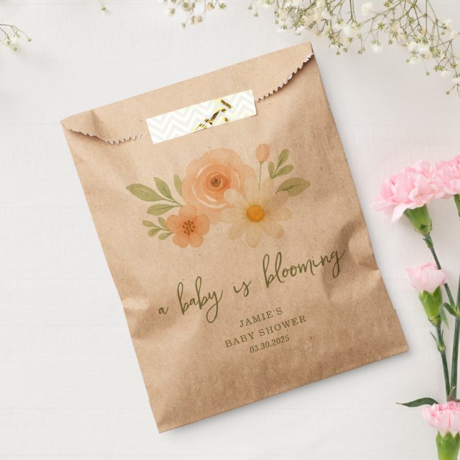 Bolsa De Papel Un bebé está floreciendo en Baby Shower (Sellado)