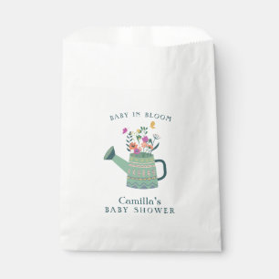 Bolsa De Papel Un bebé verde rosa en un Baby Shower en flor