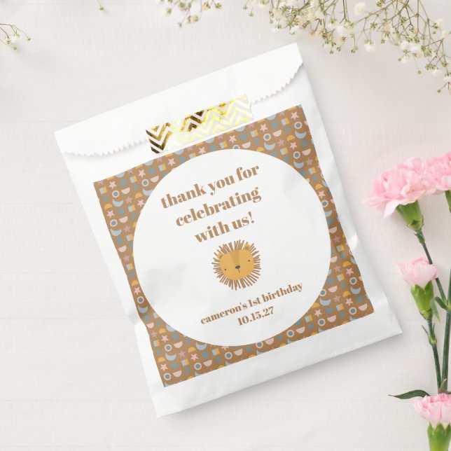 Bolsa De Papel Un buen león bebé Personalizado animal Cumpleaños  (Sellado)