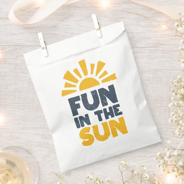 Bolsa De Papel Un cartel que dice diversión al sol (Cortado)