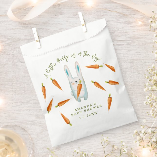 Bolsa De Papel ¡Un conejo está en camino! Baby Shower (Cortado)