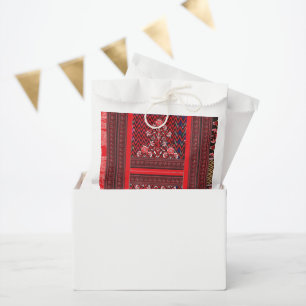 Bolsa De Papel un cuadro rojo y negro con un corazón rojo