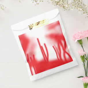 Bolsa De Papel Un diseño gráfico con un sha rojo y naranja audaz
