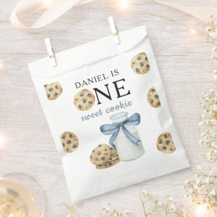 Bolsa De Papel Un Dulce Cookie y Leche Cumpleaños Primero