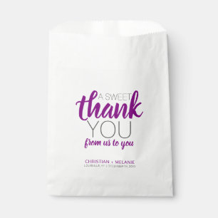 Bolsa De Papel Un dulce gracias Boda moderno gris morado oscuro