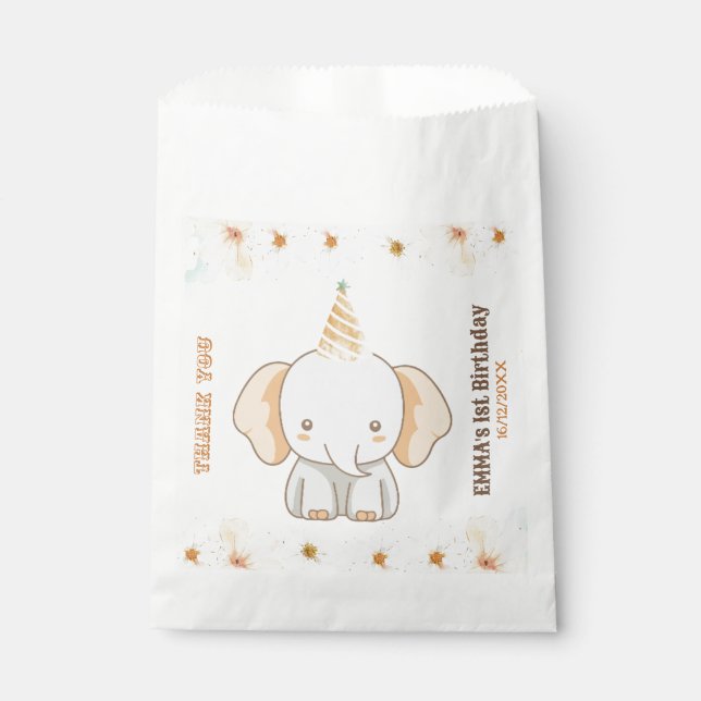 Bolsa De Papel Un elefante salvaje un lindo cumpleaños (Anverso)