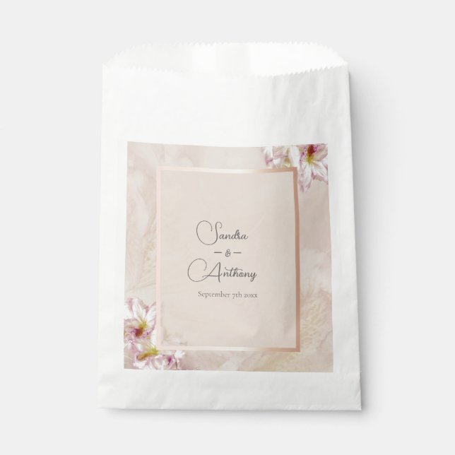 Bolsa De Papel Un elegante rosa  boda de oro (Anverso)