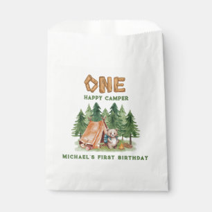 Bolsa De Papel Un feliz Camper Woodland Watercolor Primer Cumplea