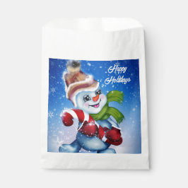 Bolsa De Papel Un hombre de nieve festivo