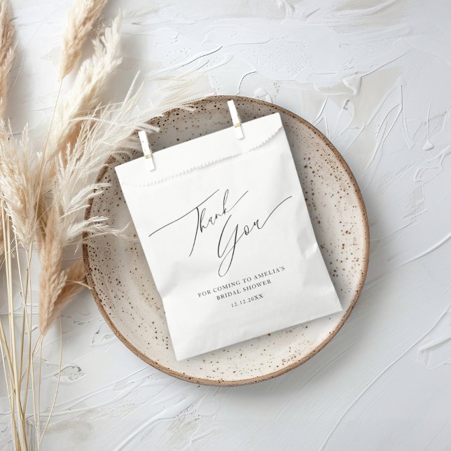 Bolsa De Papel Un mínimo negro y blanco gracias ducha de novia (Subido por el creador)