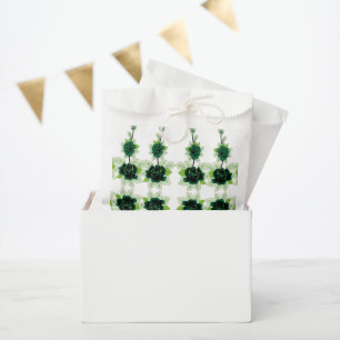 Bolsa De Papel un montón de flores verdes sobre un fondo blanco