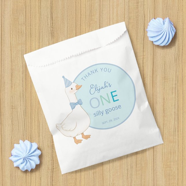 Bolsa De Papel Un niño azul jodido y tonto primer cumpleaños grac (Subido por el creador)