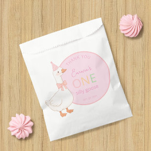 Bolsa De Papel Un Pato Tonto Rosa Primer Cumpleaños de Niña Graci