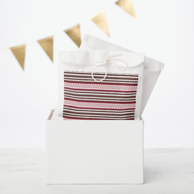 Bolsa De Papel un patrón rayado rojo y blanco (Fiesta)
