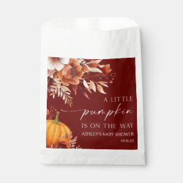 Bolsa De Papel Un pequeño calabaza rusto Baby Shower con flores d