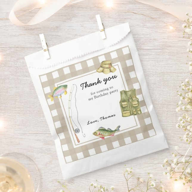 Bolsa De Papel Un pequeño cumpleaños de pescadores Gracias (Cortado)