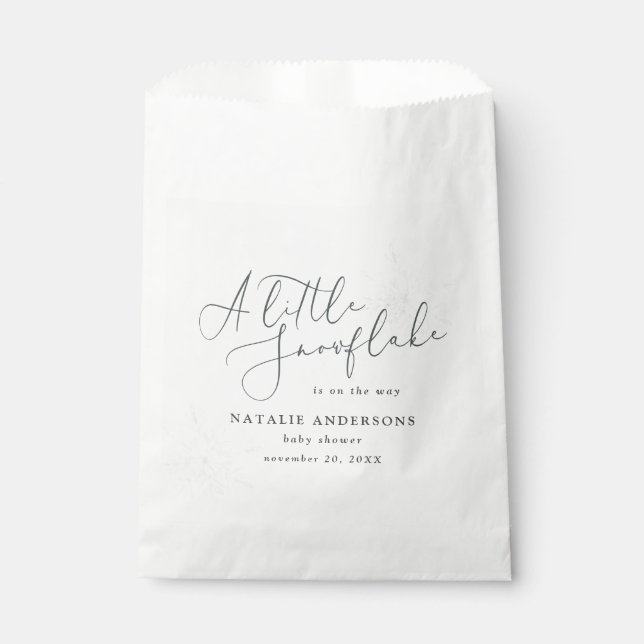 Bolsa De Papel Un pequeño favor para una ducha de bebé de inviern (Anverso)