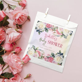 Bolsa De Papel Un pequeño Rosa Chica Floral Baby Shower Gracias