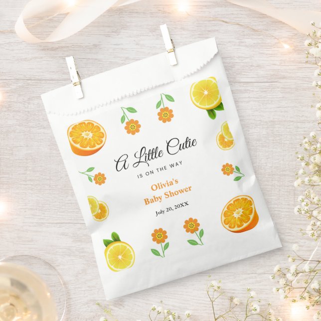 Bolsa De Papel Un poco cursi Naranja de limón Citrus Baby Shower (Cortado)