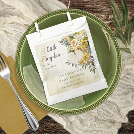 Bolsa De Papel Un poco de calabaza cosecha de oro Baby Shower flo