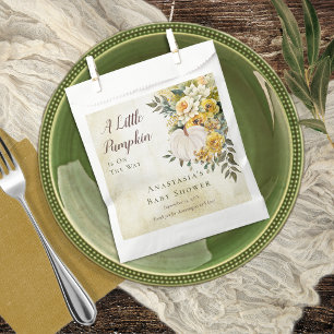 Bolsa De Papel Un poco de calabaza cosecha de oro Baby Shower flo