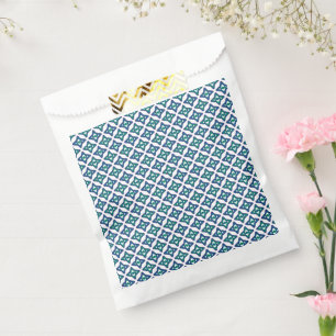 Bolsa De Papel Una alfombra simétrica azul y blanca con músculo i