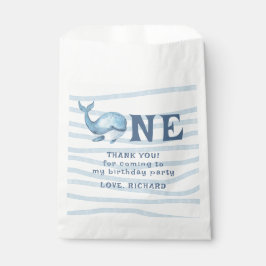 Bolsa De Papel UNA BALLENA 1er cumpleaños bajo el mar gracias
