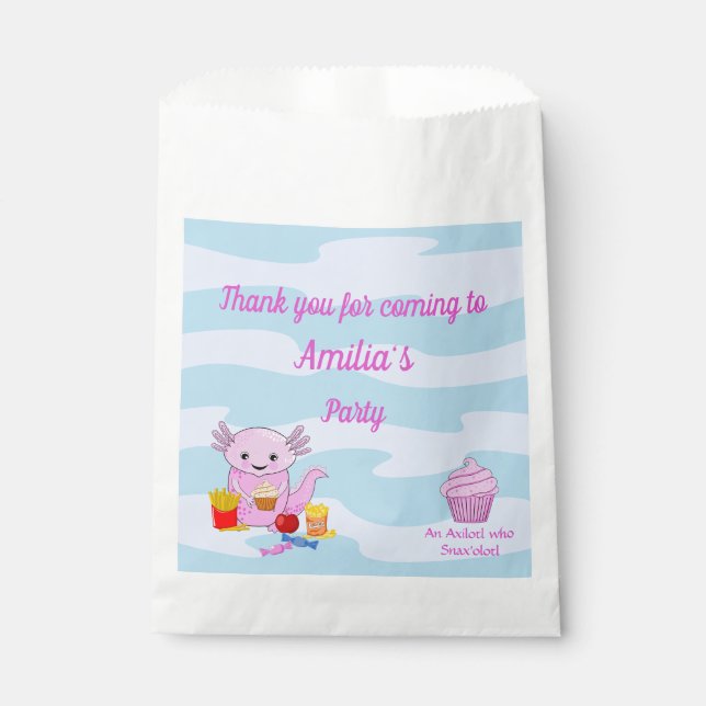 Bolsa De Papel Una bolsa de favor del partido de cumpleaños de Ax (Anverso)