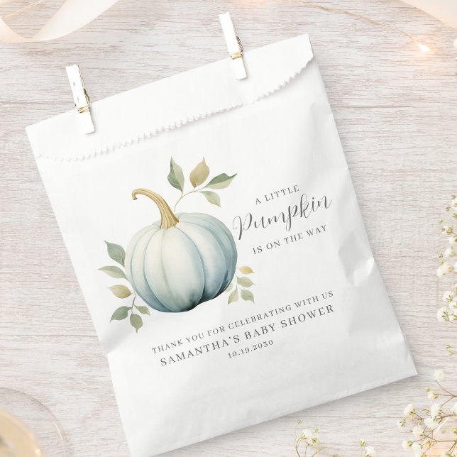 Bolsa De Papel Una Calabaza En El Camino Azul Baby Shower (Subido por el creador)