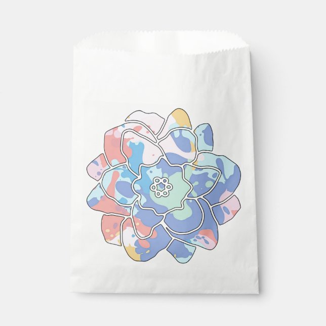 Bolsa De Papel Una flor hecha de manchas de pintura (Anverso)