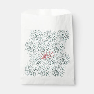 Bolsa De Papel una flor roja sobre un fondo negro