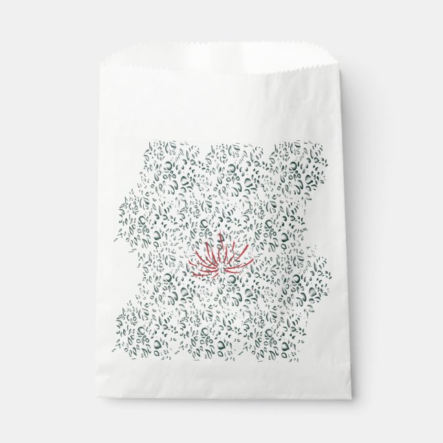 Bolsa De Papel una flor roja sobre un fondo negro (Anverso)