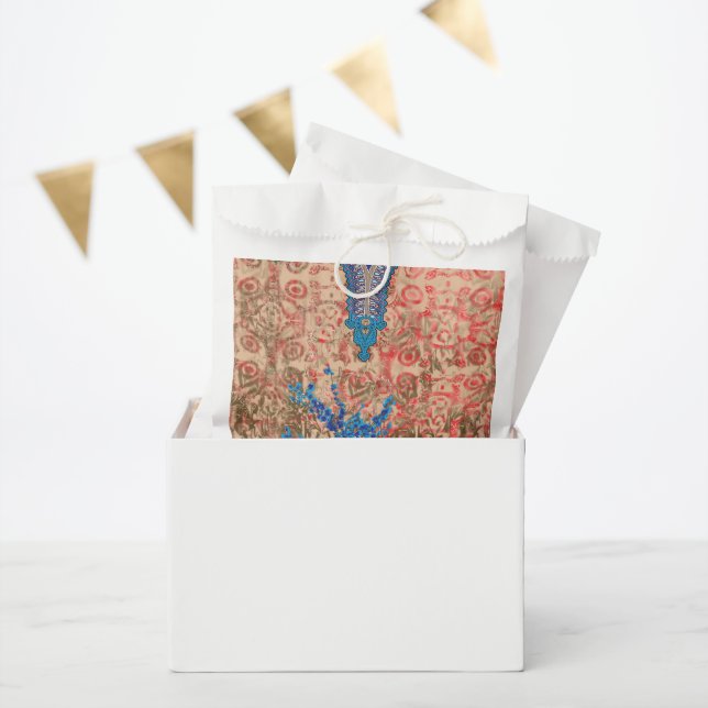 Bolsa De Papel una imagen de una bufanda azul y beige (Fiesta)