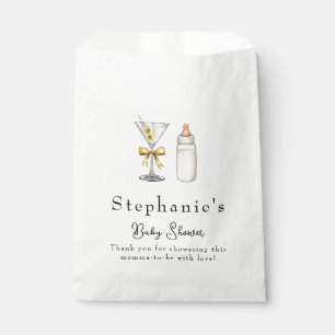 Bolsa De Papel Una Tini Uno En Camino Amarillo Martini Baby Showe