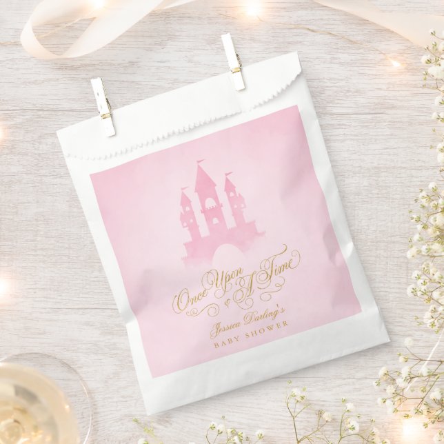 Bolsa De Papel Una Vez, Fairytale Castle Chica Baby Shower (Cortado)