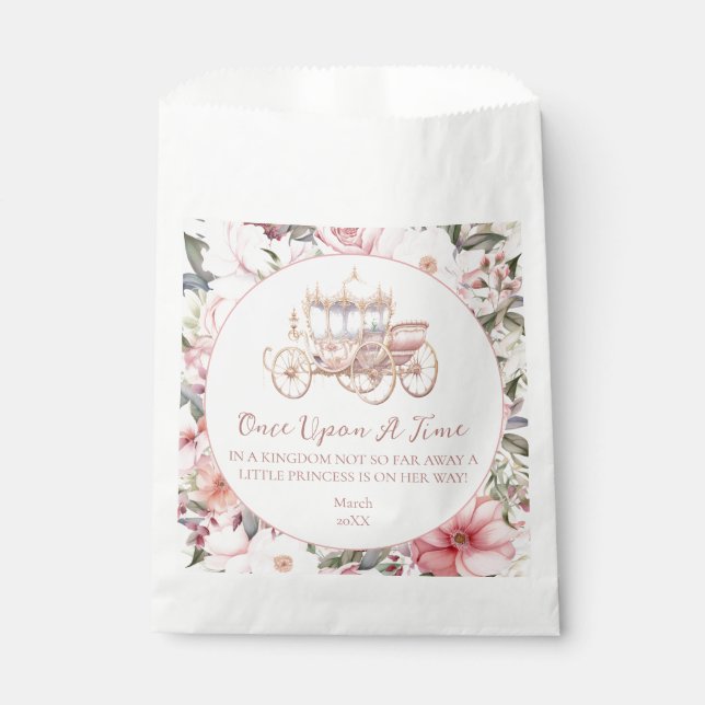 Bolsa De Papel Una vez la Princesa Rosa Baby Shower (Anverso)