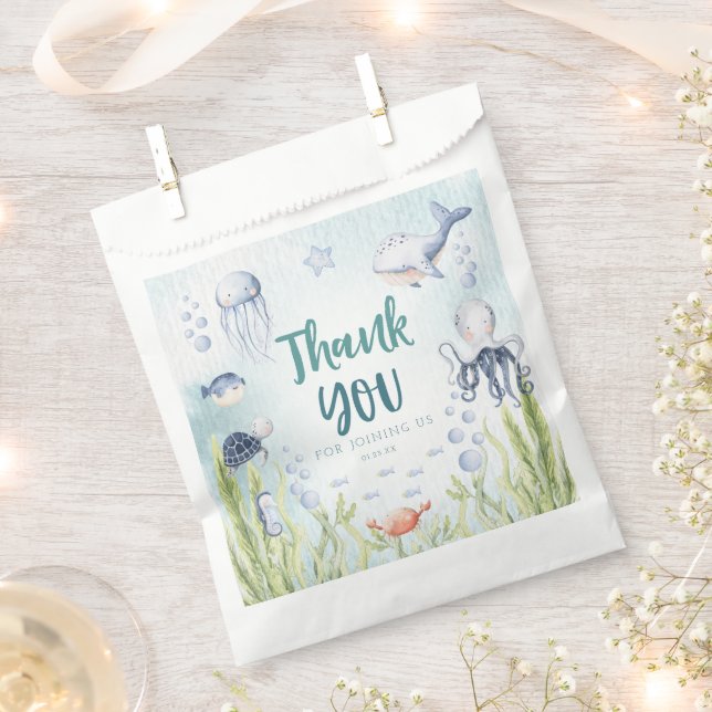 Bolsa De Papel Under the Sea Ocean Baby Shower (Cortado)