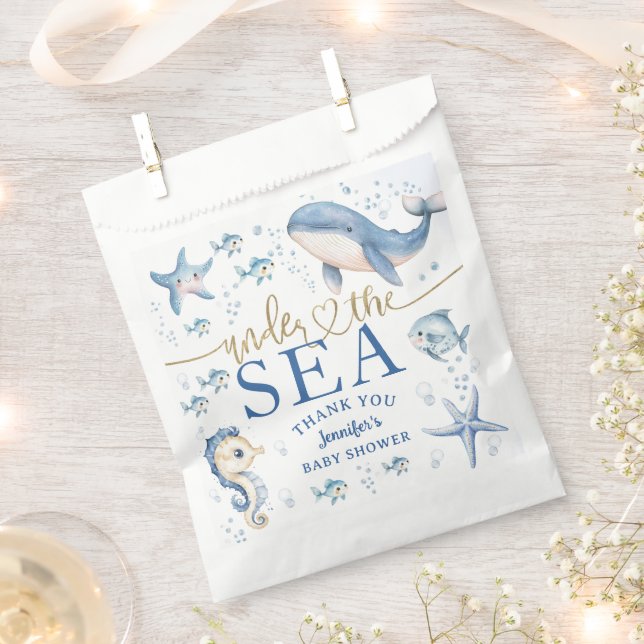 Bolsa De Papel Under The SeaBaby Shower Boy Blue Ocean (Cortado)