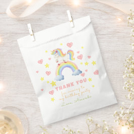 Bolsa De Papel Unicornio Magia de Arcoíris Uno Cumpleaños Primero