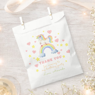 Bolsa De Papel Unicornio Magia de Arcoíris Uno Cumpleaños Primero