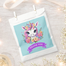 Bolsa De Papel Unicornio mágico con flores