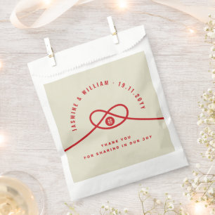 Bolsa De Papel Unión de nudos rojos doble felicidad Boda chino