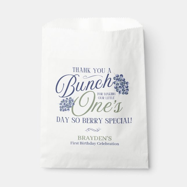 Bolsa De Papel Uno En Un Berry Primer Cumpleaños (Anverso)
