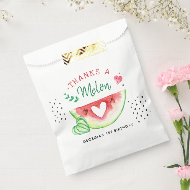 Bolsa De Papel Uno En Un Melón | Cumpleaños Gracias Por Favor De  (Sellado)